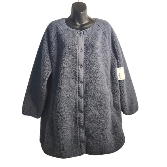 Sonoma Blue Teddy Jacket with Relaxed Fit and High Collar - Picture 1 of 8